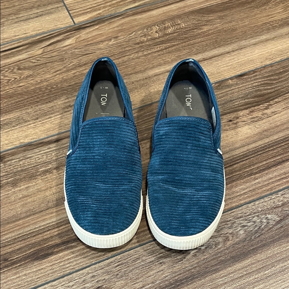 Toms Women's Blue Corduroy Flats